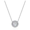 Eternity-Halo-Solitär-Anhänger mit im Labor gezüchteten Diamanten, 0.59 Ct insgesamt, runde Form, 14K Weissgold Eternity-Halo-Solitär-Anhänger mit im Labor gezüchteten Diamanten, 0.59 Ct insgesamt, runde Form, 14K Weissgold