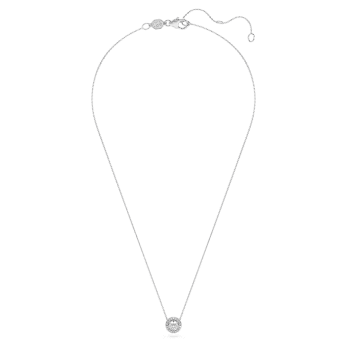 Eternity-Halo-Solitär-Anhänger mit im Labor gezüchteten Diamanten, 0.59 Ct insgesamt, runde Form, 14K Weissgold Eternity-Halo-Solitär-Anhänger mit im Labor gezüchteten Diamanten, 0.59 Ct insgesamt, runde Form, 14K Weissgold