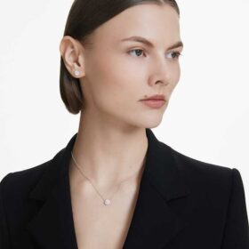 Eternity-Halo-Ohrringe mit im Labor gezüchteten Diamanten, 0.75 Ct Tw, runde Form, 14K Weissgold