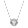 Eternity Halo Solitär-Anhänger mit im Labor gezüchteten Diamanten, 1 Ct insgesamt, runde Form, 14K Weissgold Eternity Halo Solitär-Anhänger mit im Labor gezüchteten Diamanten, 1 Ct insgesamt, runde Form, 14K Weissgold