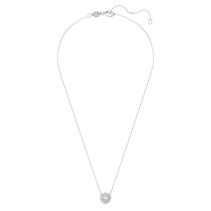 Eternity Halo Solitär-Anhänger mit im Labor gezüchteten Diamanten, 1 Ct insgesamt, runde Form, 14K Weissgold Eternity Halo Solitär-Anhänger mit im Labor gezüchteten Diamanten, 1 Ct insgesamt, runde Form, 14K Weissgold