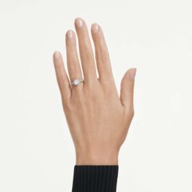 Eternity-Halo-Solitärring mit im Labor gezüchteten Diamanten, 0.45 Karat insgesamt, runde Form, Sterlingsilber Eternity-Halo-Solitärring mit im Labor gezüchteten Diamanten, 0.45 Karat insgesamt, runde Form, Sterlingsilber