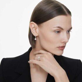Eternity-Halo-Solitärring mit im Labor gezüchteten Diamanten, 0.8 Ct Tw, runde Form, 14K Weissgold