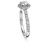 Eternity-Halo-Solitärring mit im Labor gezüchteten Diamanten, 0.8 Ct Tw, runde Form, 14K Weissgold Eternity-Halo-Solitärring mit im Labor gezüchteten Diamanten, 0.8 Ct Tw, runde Form, 14K Weissgold