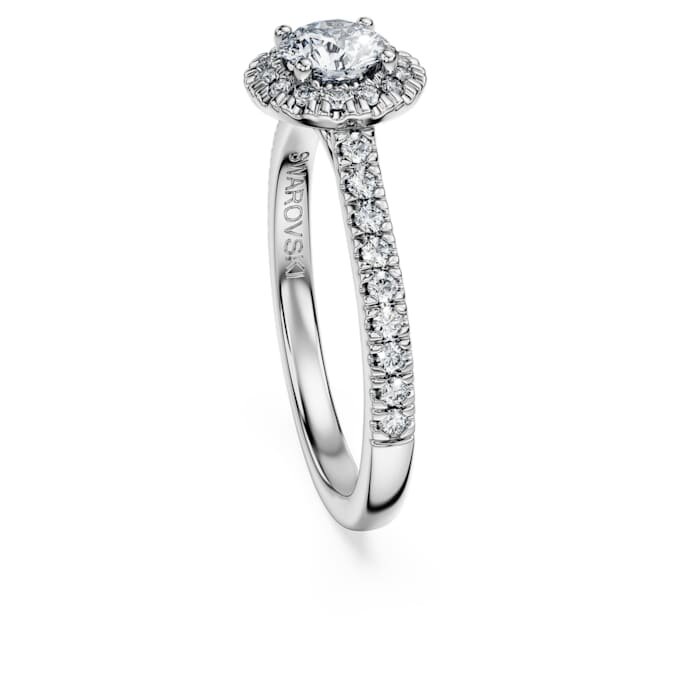 Eternity-Halo-Solitärring mit im Labor gezüchteten Diamanten, 0.8 Ct Tw, runde Form, 14K Weissgold Eternity-Halo-Solitärring mit im Labor gezüchteten Diamanten, 0.8 Ct Tw, runde Form, 14K Weissgold