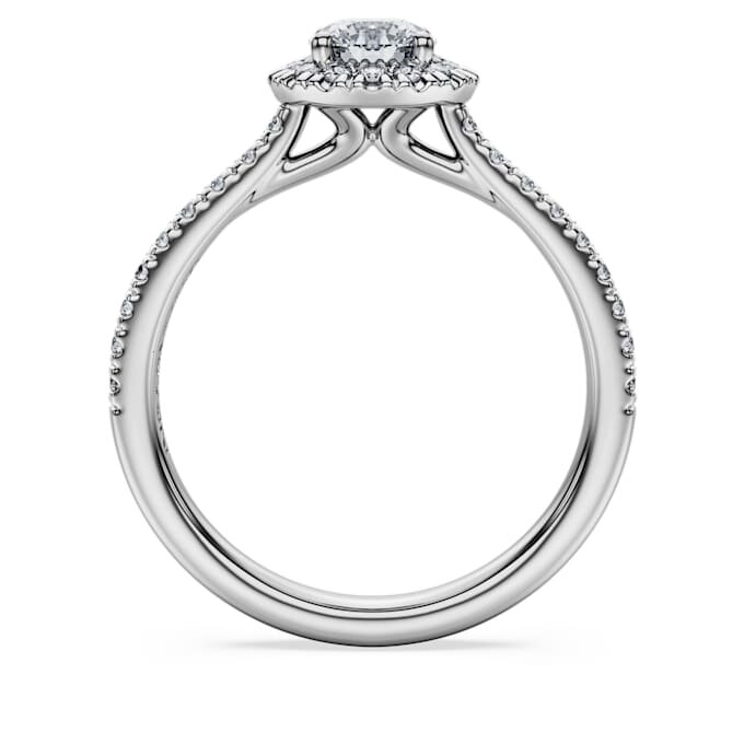 Eternity-Halo-Solitärring mit im Labor gezüchteten Diamanten, 0.8 Ct Tw, runde Form, 14K Weissgold Eternity-Halo-Solitärring mit im Labor gezüchteten Diamanten, 0.8 Ct Tw, runde Form, 14K Weissgold
