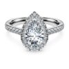 Eternity-Halo-Solitärring mit im Labor gezüchteten Diamanten, 1.3 Ct Tw, Birnenform, 14K Weissgold Eternity-Halo-Solitärring mit im Labor gezüchteten Diamanten, 1.3 Ct Tw, Birnenform, 14K Weissgold