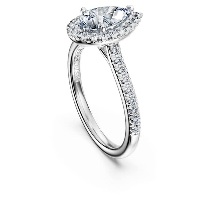 Eternity-Halo-Solitärring mit im Labor gezüchteten Diamanten, 1.3 Ct Tw, Birnenform, 14K Weissgold Eternity-Halo-Solitärring mit im Labor gezüchteten Diamanten, 1.3 Ct Tw, Birnenform, 14K Weissgold