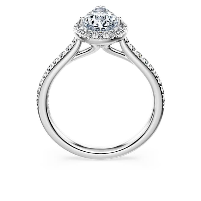 Eternity-Halo-Solitärring mit im Labor gezüchteten Diamanten, 1.3 Ct Tw, Birnenform, 14K Weissgold Eternity-Halo-Solitärring mit im Labor gezüchteten Diamanten, 1.3 Ct Tw, Birnenform, 14K Weissgold