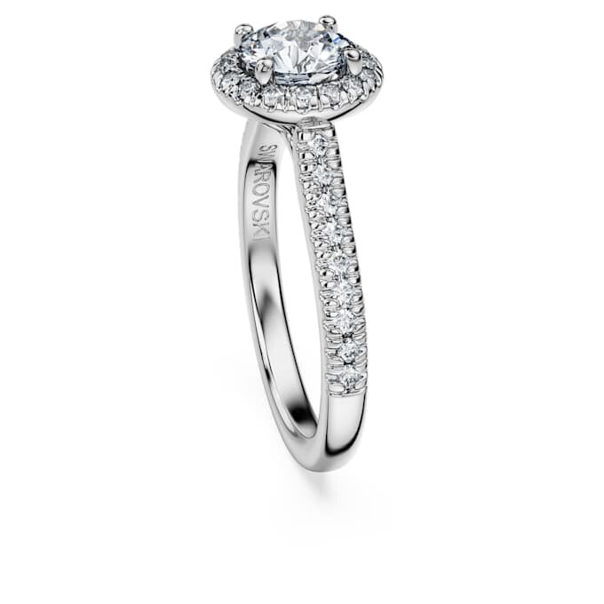 Eternity-Halo-Solitärring mit im Labor gezüchteten Diamanten, 1.33 Ct Tw, runde Form, 14K Weissgold Eternity-Halo-Solitärring mit im Labor gezüchteten Diamanten, 1.33 Ct Tw, runde Form, 14K Weissgold