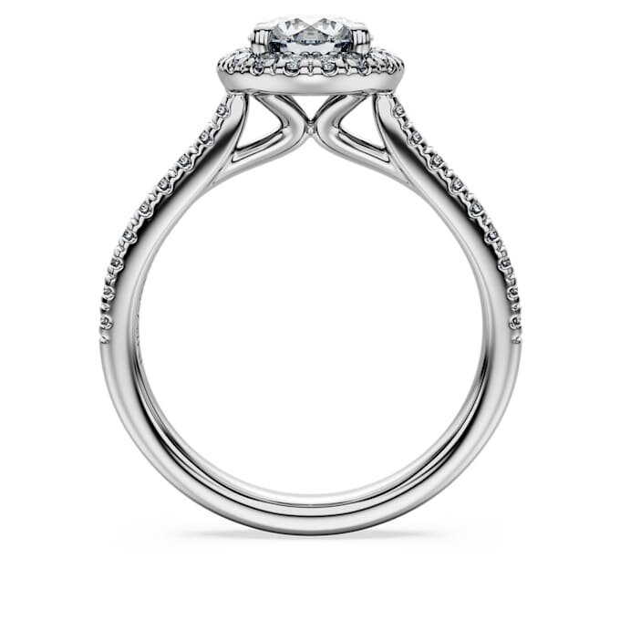 Eternity-Halo-Solitärring mit im Labor gezüchteten Diamanten, 1.33 Ct Tw, runde Form, 14K Weissgold Eternity-Halo-Solitärring mit im Labor gezüchteten Diamanten, 1.33 Ct Tw, runde Form, 14K Weissgold