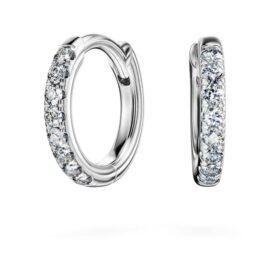 Eternity-Ohrringe mit im Labor gezüchteten Diamanten, 0.1 Ct Tw, runde Form, klein, 14K Weissgold