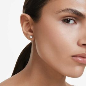 Eternity-Ohrringe mit im Labor gezüchteten Diamanten, 0.5 Ct insgesamt, einzeln, runde Form, 14K Weissgold