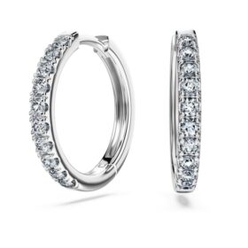 Eternity-Ohrringe mit im Labor gezüchteten Diamanten, 0.56 ct insgesamt, runde Form, Sterlingsilber