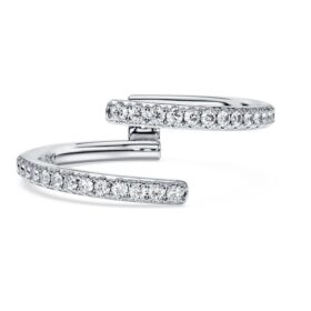 Eternity-Ring mit offenem Band, im Labor gezüchtete Diamanten 0.2 Ct Tw, runde Form, 14K Weissgold Eternity-Ring mit offenem Band, im Labor gezüchtete Diamanten 0.2 Ct Tw, runde Form, 14K Weissgold