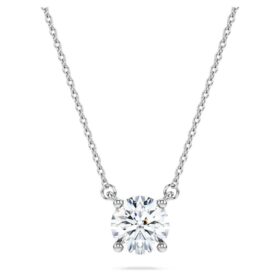 Eternity-Solitaire-Anhänger mit im Labor gezüchteten Diamanten, 1 Ct TW, runde Form, 14K Weissgold Eternity-Solitaire-Anhänger mit im Labor gezüchteten Diamanten, 1 Ct TW, runde Form, 14K Weissgold