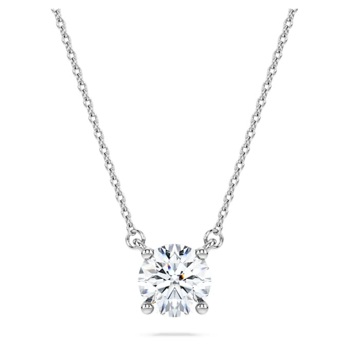 Eternity-Solitaire-Anhänger mit im Labor gezüchteten Diamanten, 1 Ct TW, runde Form, 14K Weissgold Eternity-Solitaire-Anhänger mit im Labor gezüchteten Diamanten, 1 Ct TW, runde Form, 14K Weissgold