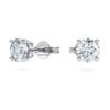 Eternity Solitaire-Ohrringe mit im Labor gezüchteten Diamanten, 1 Ct insgesamt, runde Form, 14K Weissgold