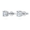 Eternity Solitaire-Ohrringe mit im Labor gezüchteten Diamanten, 1 Ct insgesamt, runde Form, 14K Weissgold