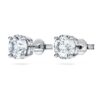 Eternity Solitaire-Ohrringe mit im Labor gezüchteten Diamanten, 2 Karat insgesamt, runde Form, 14K Weissgold