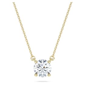 Eternity-Solitär-Anhänger mit im Labor gezüchteten Diamanten, 1 Ct insgesamt, runde Form, 14K Gelbgold Eternity-Solitär-Anhänger mit im Labor gezüchteten Diamanten, 1 Ct insgesamt, runde Form, 14K Gelbgold