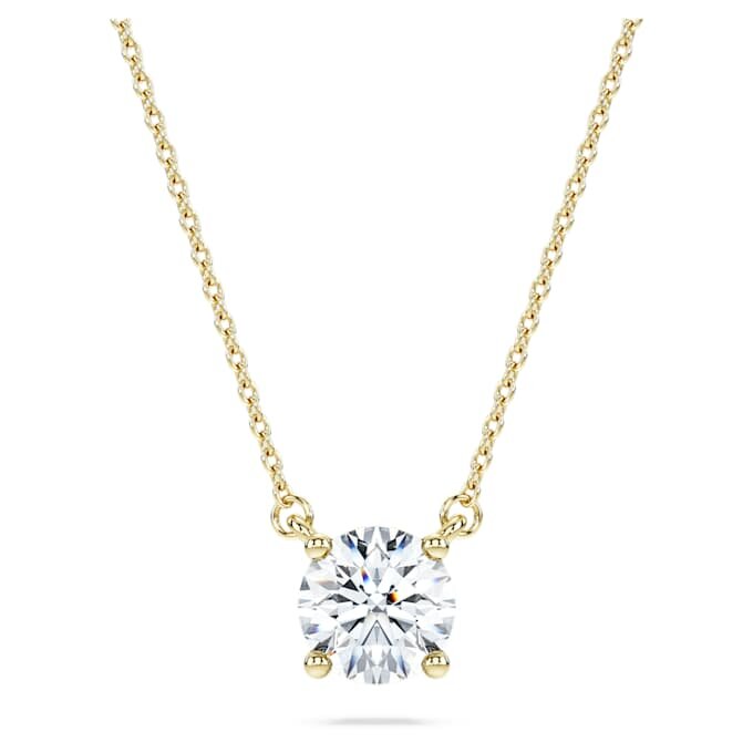 Eternity-Solitär-Anhänger mit im Labor gezüchteten Diamanten, 1 Ct insgesamt, runde Form, 14K Gelbgold Eternity-Solitär-Anhänger mit im Labor gezüchteten Diamanten, 1 Ct insgesamt, runde Form, 14K Gelbgold