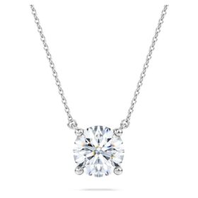 Eternity-Solitär-Anhänger mit im Labor gezüchteten Diamanten, 2 Karat insgesamt, runde Form, 14K Weissgold Eternity-Solitär-Anhänger mit im Labor gezüchteten Diamanten, 2 Karat insgesamt, runde Form, 14K Weissgold