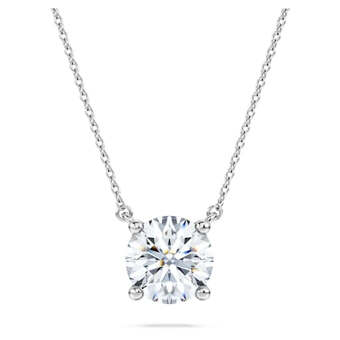 Eternity-Solitär-Anhänger mit im Labor gezüchteten Diamanten, 2 Karat insgesamt, runde Form, 14K Weissgold Eternity-Solitär-Anhänger mit im Labor gezüchteten Diamanten, 2 Karat insgesamt, runde Form, 14K Weissgold