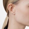 Eternity-Solitär-Ohrringe mit im Labor gezüchteten Diamanten, 1 Ct insgesamt, runde Form, 14K Gelbgold Eternity-Solitär-Ohrringe mit im Labor gezüchteten Diamanten, 1 Ct insgesamt, runde Form, 14K Gelbgold