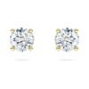 Eternity-Solitär-Ohrringe mit im Labor gezüchteten Diamanten, 1 Ct insgesamt, runde Form, 14K Gelbgold Eternity-Solitär-Ohrringe mit im Labor gezüchteten Diamanten, 1 Ct insgesamt, runde Form, 14K Gelbgold