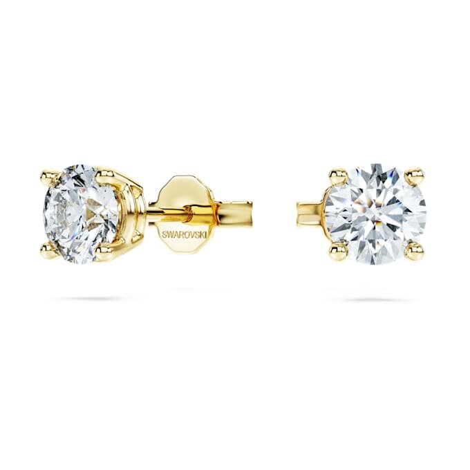 Eternity-Solitär-Ohrringe mit im Labor gezüchteten Diamanten, 1 Ct insgesamt, runde Form, 14K Gelbgold Eternity-Solitär-Ohrringe mit im Labor gezüchteten Diamanten, 1 Ct insgesamt, runde Form, 14K Gelbgold