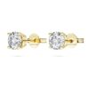 Eternity-Solitär-Ohrringe mit im Labor gezüchteten Diamanten, 1 Ct insgesamt, runde Form, 14K Gelbgold Eternity-Solitär-Ohrringe mit im Labor gezüchteten Diamanten, 1 Ct insgesamt, runde Form, 14K Gelbgold