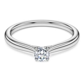 Eternity-Solitärring mit im Labor gezüchteten Diamanten, 0.25 Karat insgesamt, runde Form, Sterlingsilber Eternity-Solitärring mit im Labor gezüchteten Diamanten, 0.25 Karat insgesamt, runde Form, Sterlingsilber