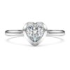 Eternity-Solitärring mit im Labor gezüchteten Diamanten, 0.5 Ct insgesamt, Herzform, Sterlingsilber