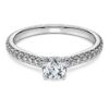 Eternity-Solitärring mit im Labor gezüchteten Diamanten, 0.7 Ct Tw, runde Form, 14K Weissgold Eternity-Solitärring mit im Labor gezüchteten Diamanten, 0.7 Ct Tw, runde Form, 14K Weissgold