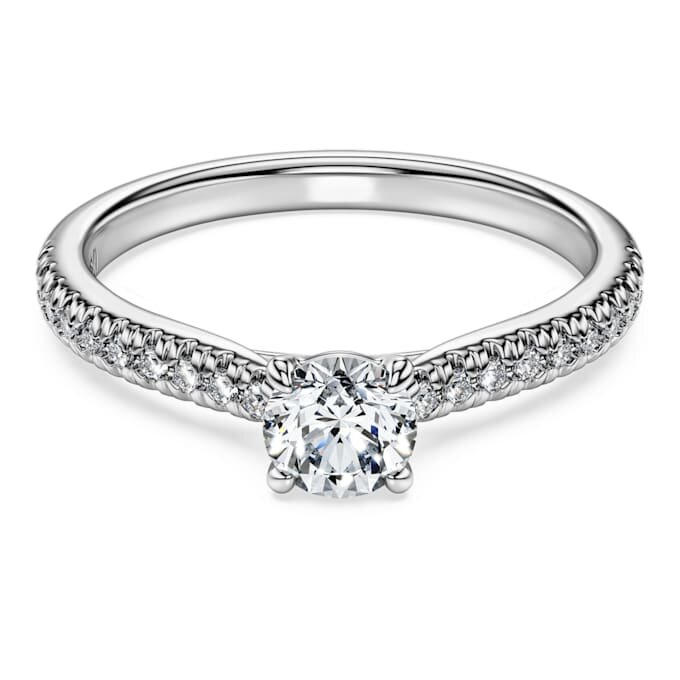 Eternity-Solitärring mit im Labor gezüchteten Diamanten, 0.7 Ct Tw, runde Form, 14K Weissgold Eternity-Solitärring mit im Labor gezüchteten Diamanten, 0.7 Ct Tw, runde Form, 14K Weissgold