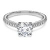 Eternity-Solitärring mit im Labor gezüchteten Diamanten, 1.2 Ct insgesamt, runde Form, 14K Weissgold Eternity-Solitärring mit im Labor gezüchteten Diamanten, 1.2 Ct insgesamt, runde Form, 14K Weissgold