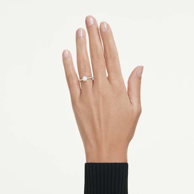 Eternity-Solitärring mit im Labor gezüchteten Diamanten, 1.2 Ct Tw, runde Form, 14K Gelbgold Eternity-Solitärring mit im Labor gezüchteten Diamanten, 1.2 Ct Tw, runde Form, 14K Gelbgold