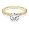 Eternity-Solitärring mit im Labor gezüchteten Diamanten, 1.2 Ct Tw, runde Form, 14K Gelbgold Eternity-Solitärring mit im Labor gezüchteten Diamanten, 1.2 Ct Tw, runde Form, 14K Gelbgold