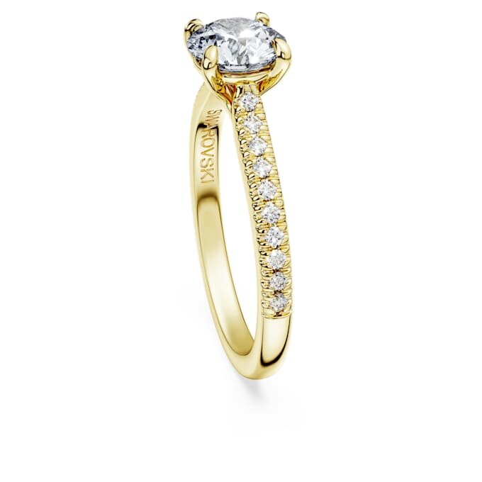 Eternity-Solitärring mit im Labor gezüchteten Diamanten, 1.2 Ct Tw, runde Form, 14K Gelbgold Eternity-Solitärring mit im Labor gezüchteten Diamanten, 1.2 Ct Tw, runde Form, 14K Gelbgold