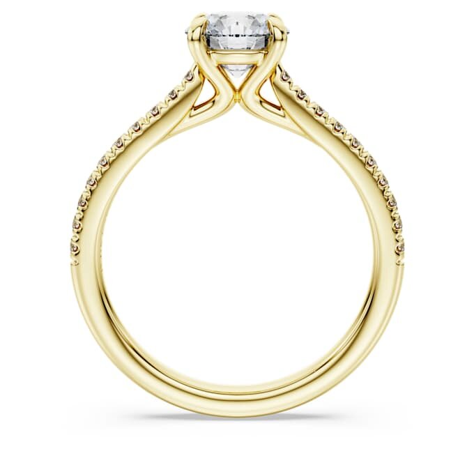 Eternity-Solitärring mit im Labor gezüchteten Diamanten, 1.2 Ct Tw, runde Form, 14K Gelbgold Eternity-Solitärring mit im Labor gezüchteten Diamanten, 1.2 Ct Tw, runde Form, 14K Gelbgold