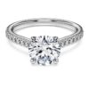 Eternity-Solitärring mit im Labor gezüchteten Diamanten, 1.7 Ct Tw, runde Form, 14K Weissgold Eternity-Solitärring mit im Labor gezüchteten Diamanten, 1.7 Ct Tw, runde Form, 14K Weissgold