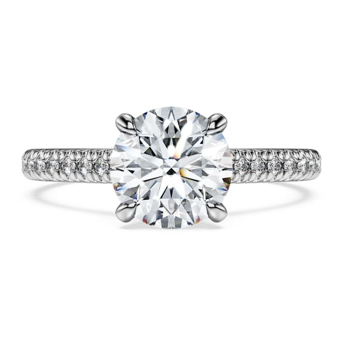 Eternity-Solitärring mit im Labor gezüchteten Diamanten, 1.7 Ct Tw, runde Form, 14K Weissgold Eternity-Solitärring mit im Labor gezüchteten Diamanten, 1.7 Ct Tw, runde Form, 14K Weissgold