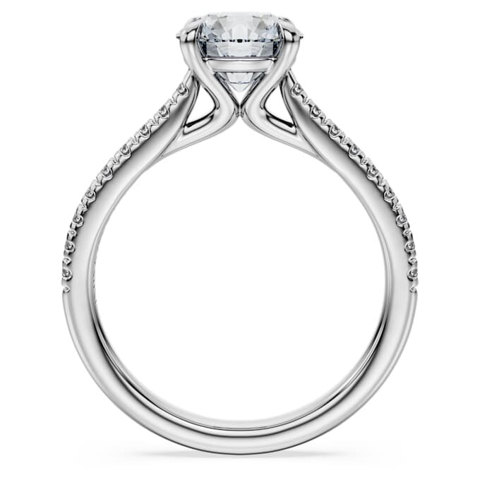 Eternity-Solitärring mit im Labor gezüchteten Diamanten, 1.7 Ct Tw, runde Form, 14K Weissgold Eternity-Solitärring mit im Labor gezüchteten Diamanten, 1.7 Ct Tw, runde Form, 14K Weissgold