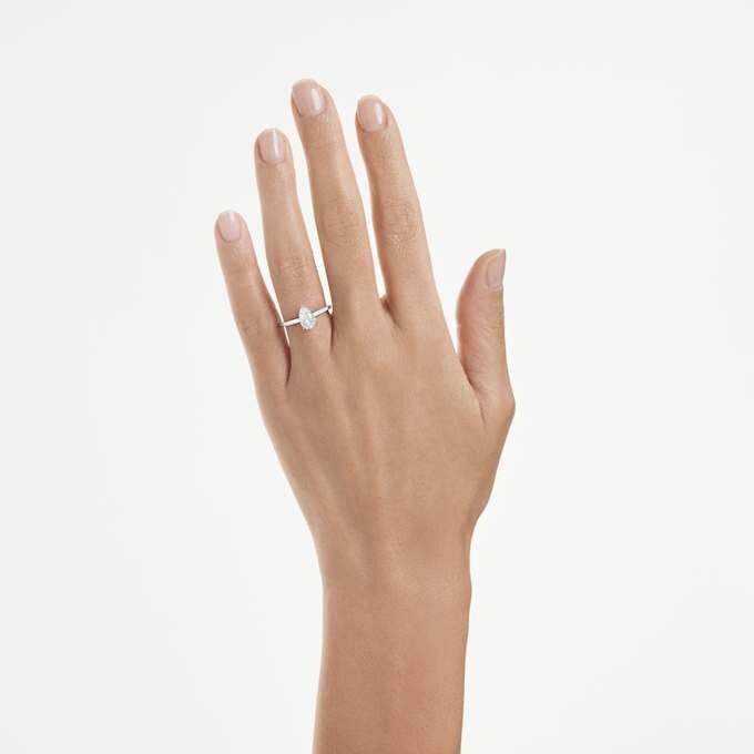 Eternity-Solitärring mit im Labor gezüchteten Diamanten, 1 Karat insgesamt, Birnenform, 14K Weissgold Eternity-Solitärring mit im Labor gezüchteten Diamanten, 1 Karat insgesamt, Birnenform, 14K Weissgold