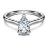 Eternity-Solitärring mit im Labor gezüchteten Diamanten, 1 Karat insgesamt, Birnenform, 14K Weissgold Eternity-Solitärring mit im Labor gezüchteten Diamanten, 1 Karat insgesamt, Birnenform, 14K Weissgold