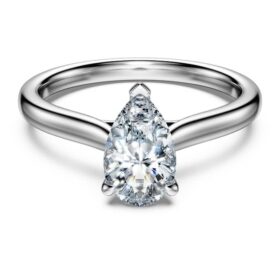 Eternity-Solitärring mit im Labor gezüchteten Diamanten, 1 Karat insgesamt, Birnenform, 14K Weissgold Eternity-Solitärring mit im Labor gezüchteten Diamanten, 1 Karat insgesamt, Birnenform, 14K Weissgold