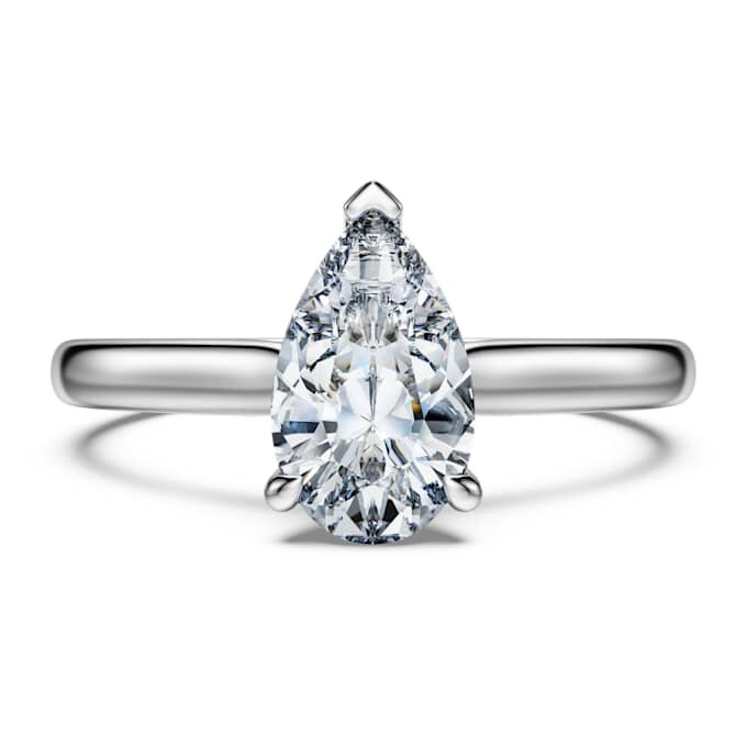 Eternity-Solitärring mit im Labor gezüchteten Diamanten, 1 Karat insgesamt, Birnenform, 14K Weissgold Eternity-Solitärring mit im Labor gezüchteten Diamanten, 1 Karat insgesamt, Birnenform, 14K Weissgold