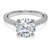 Eternity-Solitärring mit im Labor gezüchteten Diamanten, 2.2 Ct insgesamt, runde Form, 14K Weissgold