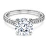 Eternity-Solitärring mit im Labor gezüchteten Diamanten, 2.25 Ct insgesamt, runde Form, 14K Weissgold Eternity-Solitärring mit im Labor gezüchteten Diamanten, 2.25 Ct insgesamt, runde Form, 14K Weissgold